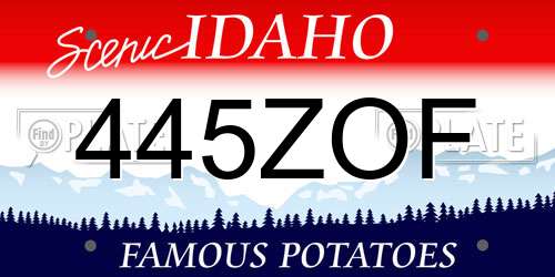 445ZOF Idaho License Plate