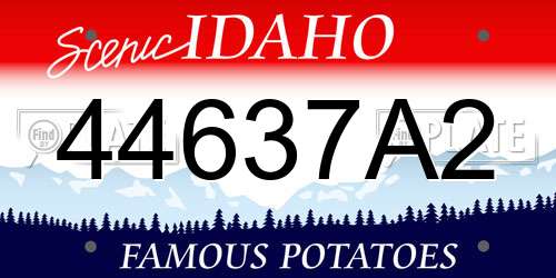 44637A2 Idaho License Plate