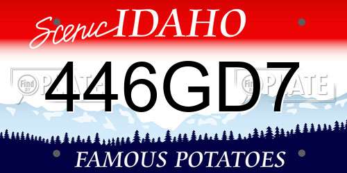 446GD7 Idaho License Plate