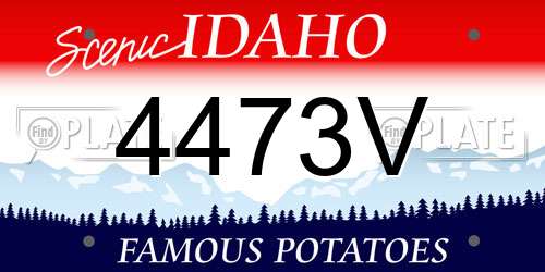 4473V Idaho License Plate