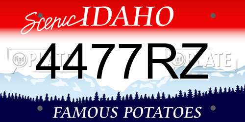 4477RZ Idaho License Plate