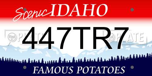 447TR7 Idaho License Plate