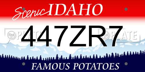 447ZR7 Idaho License Plate