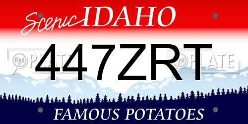 447ZRT Idaho License Plate