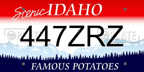 447ZRZ Idaho License Plate