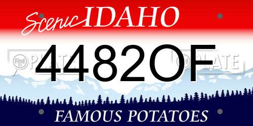 4482OF Idaho License Plate