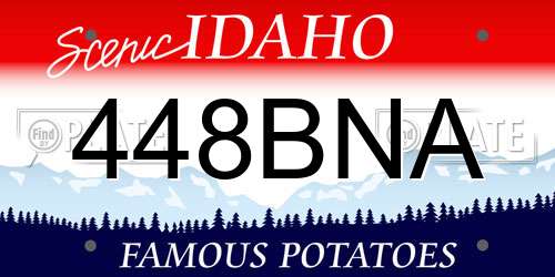 448BNA Idaho License Plate