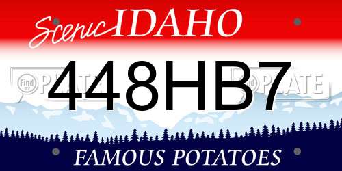 448HB7 Idaho License Plate
