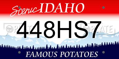 448HS7 Idaho License Plate