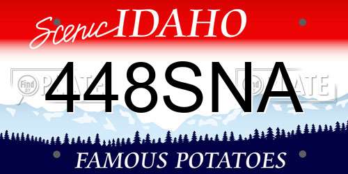 448SNA Idaho License Plate