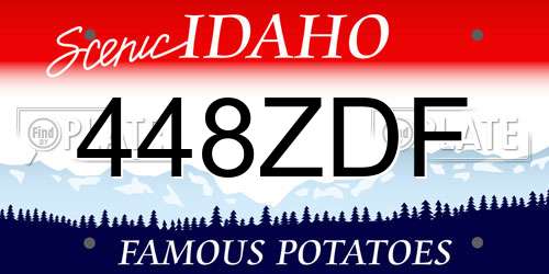 448ZDF Idaho License Plate
