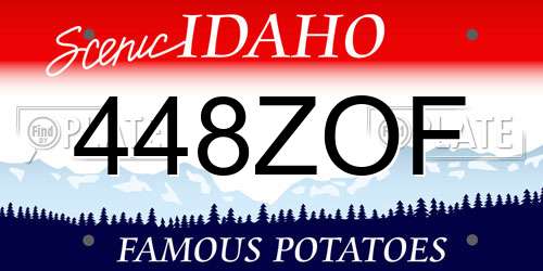 448ZOF Idaho License Plate