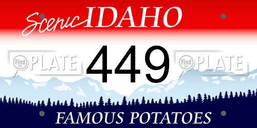 449 Idaho License Plate