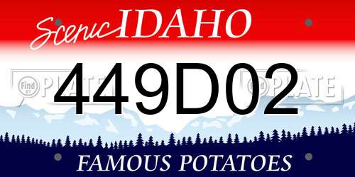 449D02 Idaho License Plate