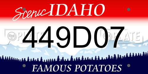 449D07 Idaho License Plate