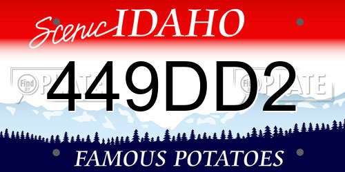 449DD2 Idaho License Plate