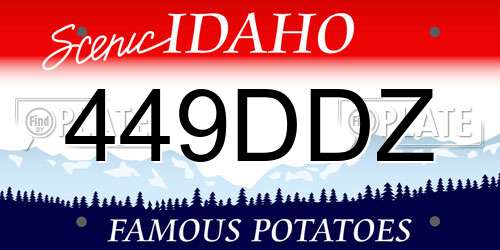 449DDZ Idaho License Plate