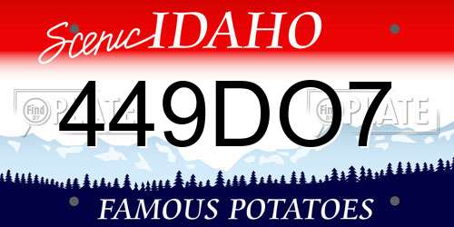 449DO7 Idaho License Plate