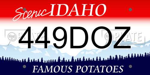 449DOZ Idaho License Plate