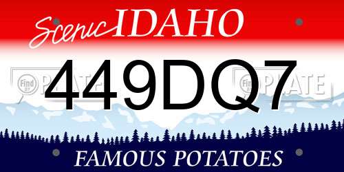 449DQ7 Idaho License Plate