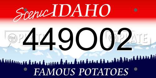 449O02 Idaho License Plate