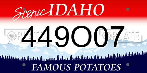 449O07 Idaho License Plate