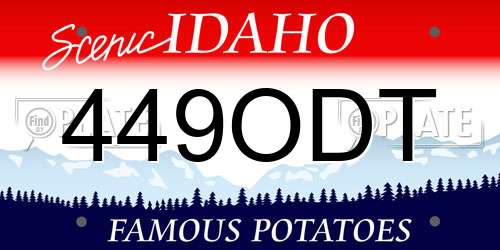 449ODT Idaho License Plate