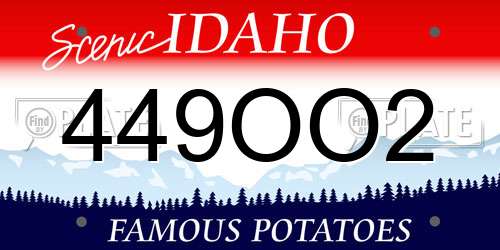 449OO2 Idaho License Plate