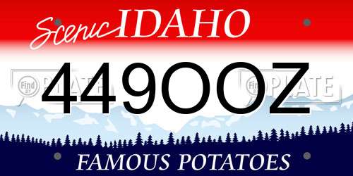 449OOZ Idaho License Plate