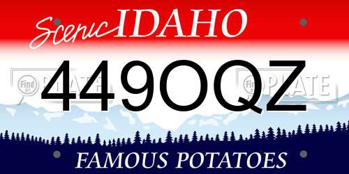 449OQZ Idaho License Plate