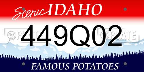 449Q02 Idaho License Plate