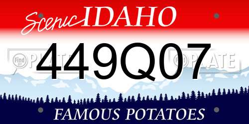 449Q07 Idaho License Plate