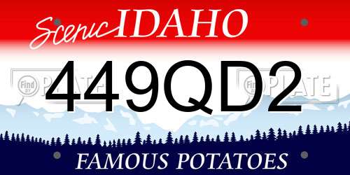 449QD2 Idaho License Plate