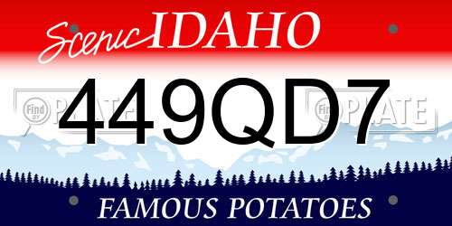 449QD7 Idaho License Plate