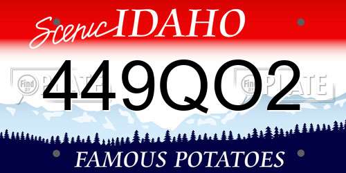 449QO2 Idaho License Plate