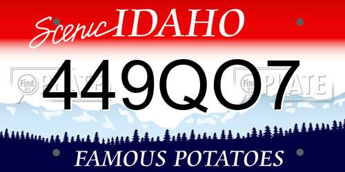449QO7 Idaho License Plate