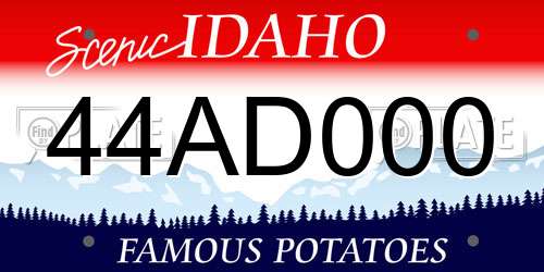 44AD000 Idaho License Plate