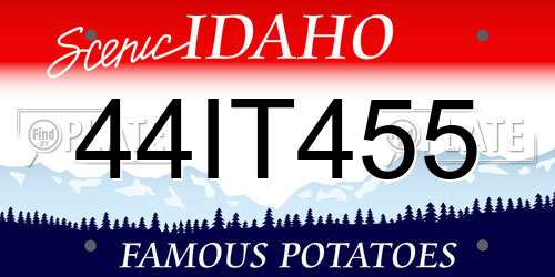 44IT455 Idaho License Plate