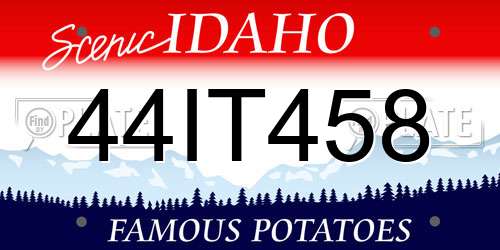 44IT458 Idaho License Plate