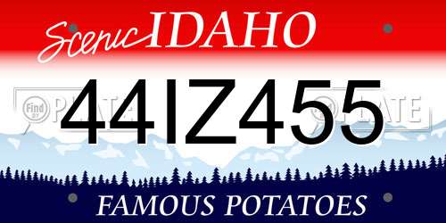 44IZ455 Idaho License Plate