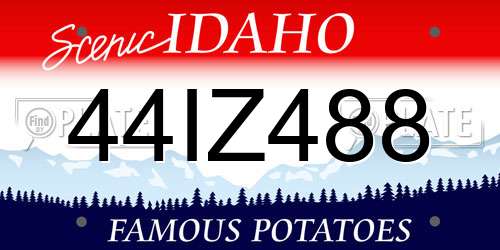 44IZ488 Idaho License Plate