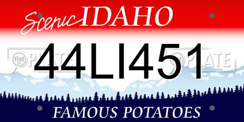 44LI451 Idaho License Plate