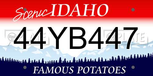 44YB447 Idaho License Plate