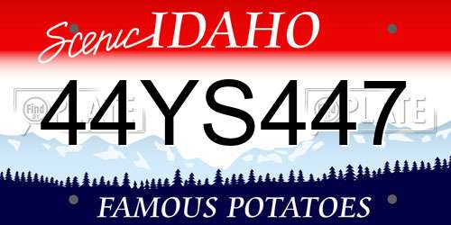 44YS447 Idaho License Plate