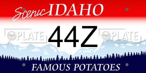 44Z Idaho License Plate