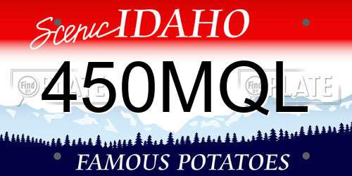 450MQL Idaho License Plate