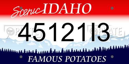 45121I3 Idaho License Plate