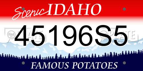 45196S5 Idaho License Plate
