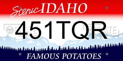 451TQR Idaho License Plate