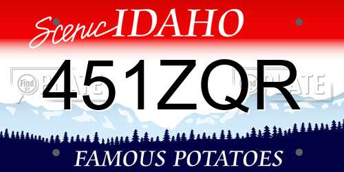 451ZQR Idaho License Plate